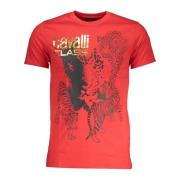 Rode T-shirt met korte mouwen en logo Cavalli Class , Red , Heren