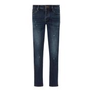 Denim Blauw 5-Pocket Jeans Emporio Armani , Blue , Heren