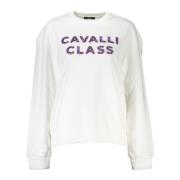 Witte Sweatshirt met Print en Lange Mouwen Cavalli Class , White , Dam...