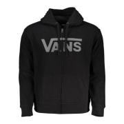 Zwarte hoodie met rits en print Vans , Black , Heren