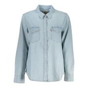 Langemouw Blouse Vrouw Blauw Levi's , Blue , Dames