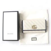 Pre-owned Leather wallets Gucci Vintage , White , Dames