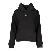 Zwarte hoodie met logo-applicatie Tommy Hilfiger , Black , Dames