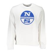 Witte Sweatshirt met Lange Mouwen Print North Sails , White , Heren