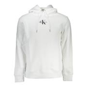 Hoodie Wit Geborduurde Print Calvin Klein , White , Heren