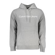 Grijze Hoodie met Centrale Zak Calvin Klein , Gray , Heren