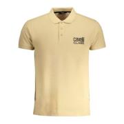 Polo Shirt Korte Mouwen Beige Logo Cavalli Class , Beige , Heren