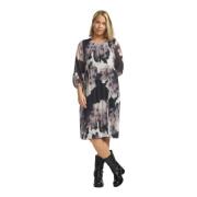 Midi-jurk met bloemenprint 2-Biz , Gray , Dames