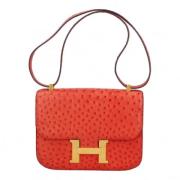 Pre-owned Leather shoulder-bags Hermès Vintage , Red , Dames