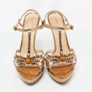 Pre-owned Leather sandals Prada Vintage , Yellow , Dames