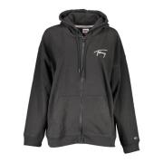 Zwarte hoodie met rits voor vrouwen Tommy Hilfiger , Black , Dames