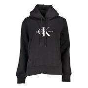 Zwarte hoodie met print en borduursel Calvin Klein , Black , Dames