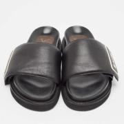 Pre-owned Leather sandals Louis Vuitton Vintage , Black , Dames