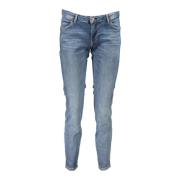 Blauwe Skinny Denim Jeans met Gewassen Effect Guess , Blue , Dames