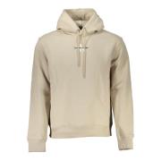 Beige hoodie met borduursel en print Calvin Klein , Beige , Heren