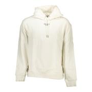 Hoodie Wit Lange Mouw Print Calvin Klein , White , Heren