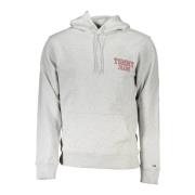 Hoodie met centrale zak en print Tommy Hilfiger , Gray , Heren