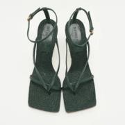 Pre-owned Leather sandals Bottega Veneta Vintage , Green , Dames