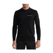 Geborduurde logo katoenen trui - Zwart Calvin Klein , Black , Heren