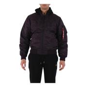 Nylon Bomberjack met Afneembare Capuchon Alpha Industries , Purple , H...