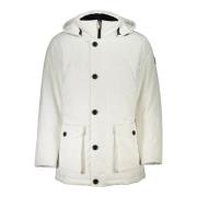 Witte Herenjas met Afneembare Capuchon Hugo Boss , White , Heren