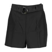 Zwarte dames shorts met zijrits Guess , Black , Dames