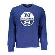 Blauwe Sweatshirt met Print en Lange Mouwen North Sails , Blue , Heren