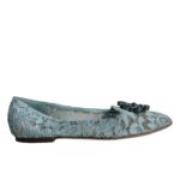 Blauwe Kant Kristal Ballet Platte Schoenen Dolce & Gabbana , Blue , Da...