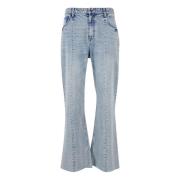 Denim Flared Broek Herfst/Winter 2024 Karl Kani , Gray , Dames