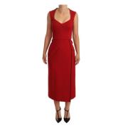 Rode Sweetheart Midi Jurk Elegante Stijl Dolce & Gabbana , Red , Dames