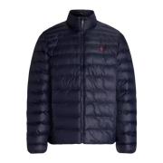 Donkerblauwe gewatteerde jas met logo Ralph Lauren , Blue , Heren