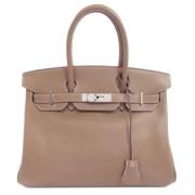 Pre-owned Leather handbags Hermès Vintage , Gray , Dames