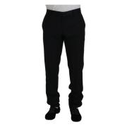 Elegante Slim Fit Zwarte Pakbroek Dolce & Gabbana , Black , Heren