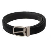 Luxe Velvet Logo Gesp Riem Dolce & Gabbana , Black , Heren