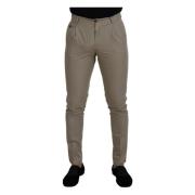 Italiaanse katoenen beige broek Dolce & Gabbana , Beige , Heren