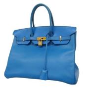 Pre-owned Leather handbags Hermès Vintage , Blue , Dames