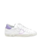 Witte en Paarse Leren Sneakers Philippe Model , White , Dames