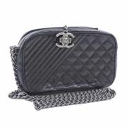 Pre-owned Leather chanel-bags Chanel Vintage , Black , Dames