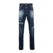 Gebruikt Effect Straight-Leg Jeans Dsquared2 , Blue , Heren