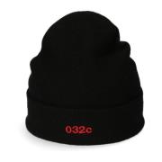 Logo Cashmere Blend Beanie 032c , Black , Unisex