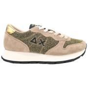 Glitter Mesh Beige Sneakers Sun68 , Multicolor , Dames