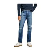 Slim Distressed Casual Jeans Pepe Jeans , Blue , Heren