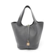 Pre-owned Leather handbags Hermès Vintage , Gray , Dames