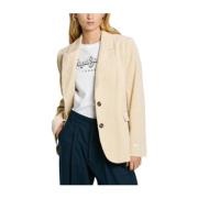 Beige Ribfluwelen Blazer Jas Pepe Jeans , Beige , Dames