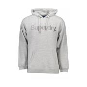 Grijs sweatshirt met capuchon en borduursel Superdry , Gray , Heren