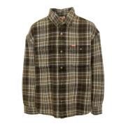 Geruit Overshirt met Kent Kraag Deus Ex Machina , Gray , Heren