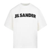 Witte Crew Neck Tee Jil Sander , White , Dames