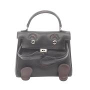 Pre-owned Leather handbags Hermès Vintage , Black , Dames