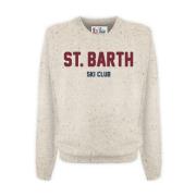 Luxe Wol Crewneck Sweater MC2 Saint Barth , Beige , Heren