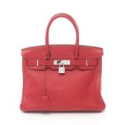 Pre-owned Leather handbags Hermès Vintage , Red , Dames